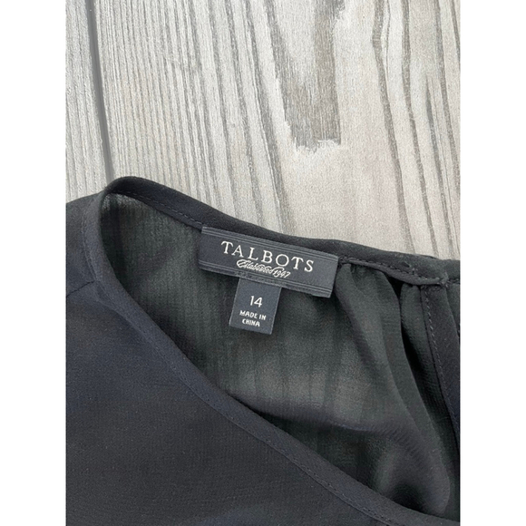 Talbots Tank Top Women's Size 14 Black Silver Sequin - Picture 2 of 3